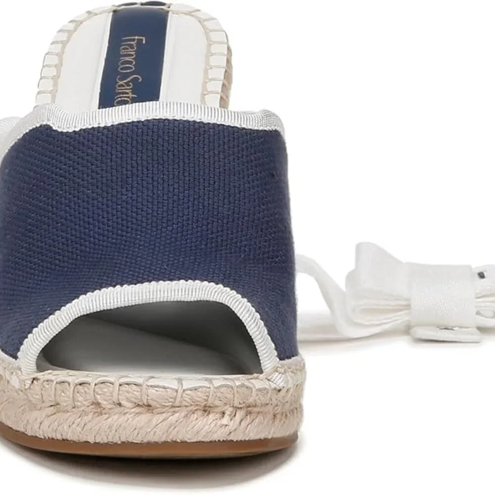 Franco Sarto Women's Sierra Lace Up Espadrille Wedges Navy Sandal NWOT sz 7.5
